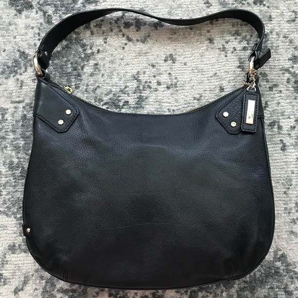 COLE HAAN Leather Black Gold Zipper Bag - Picture 1 of 6